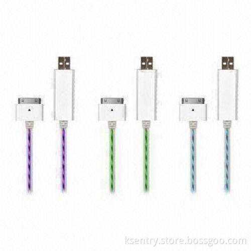 OEM EL Visible Current USB Charger for iPhone and iPad, Flashing Lighting LED Cable